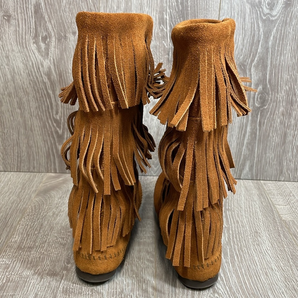 Minnetonka 3-Layer Fringe Boot Style 1632 Brown S… - image 4